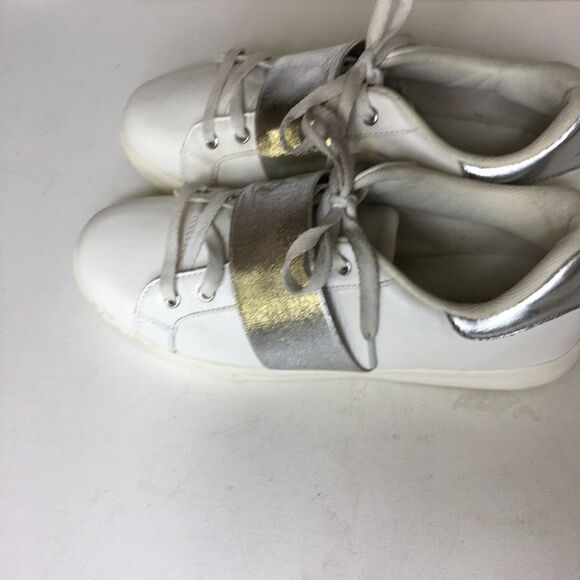 Just Fab Yasmina sneakers white &silver SZ9 - Picture 5 of 7